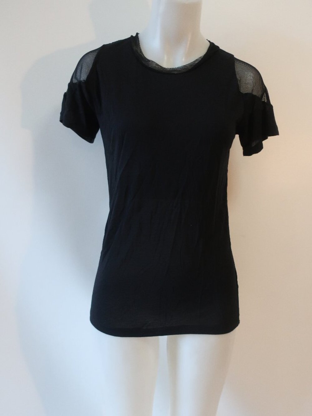 Womens Pencey Standard (Item-821) Black Short Mesh Sleeves T-Shirt Top S​